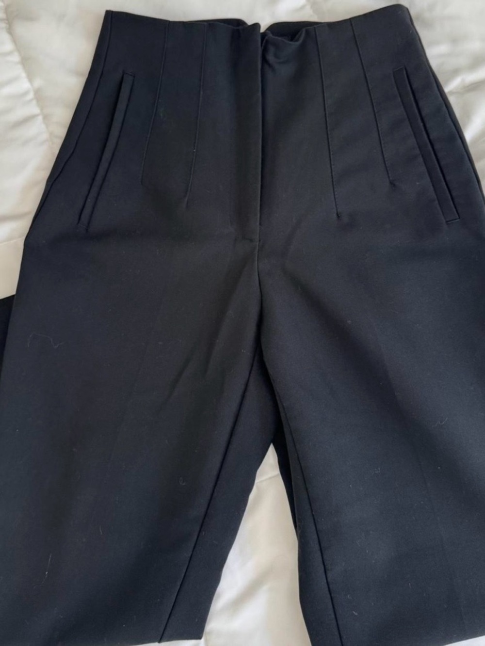 Zara High-Waist Black Tailored Womens Pants